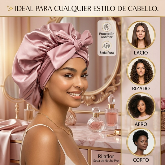 Gorro de Dormir de Seda con Lazo Ajustable | Protección Anti-Frizz para Rizos y Trenzas